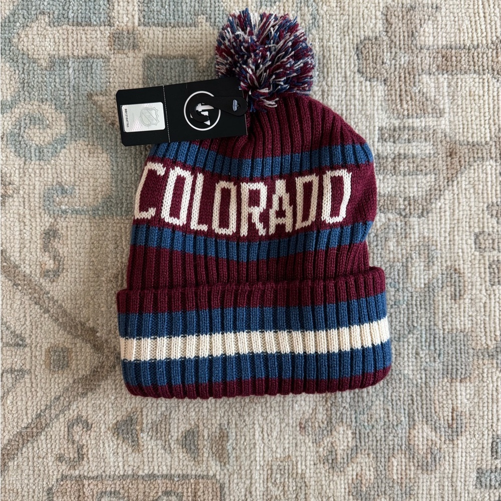 NWT 47 Brand Colorado Avs Beanie - Maroon, Blue, and White